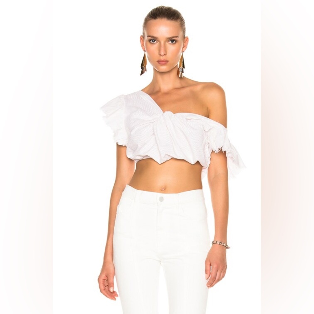 Rachel Comey - Crush Cotton Seersucker Cropped Top - Womens - Beige Stripe